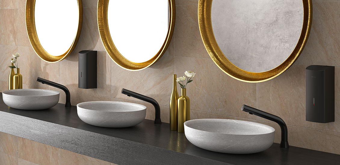 BLACK BINOPTIC electronic basin tap or mixer