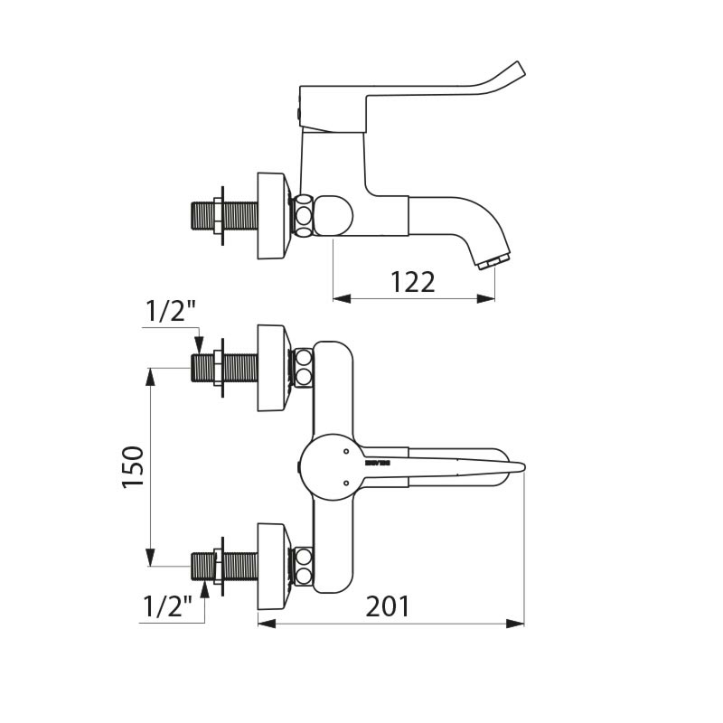 Wall-mounted basin mixer with pressure-balancing 2611EP
