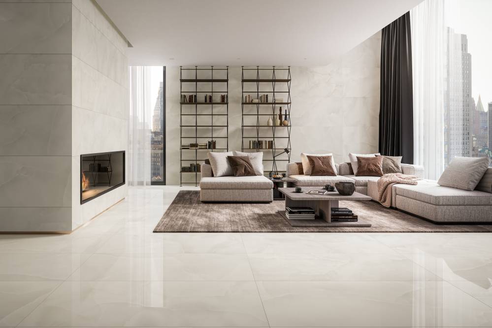 Prestigio Onyx White porcelain tiles